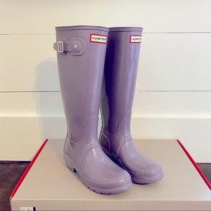 Hunter Tall Gloss Boots Thundercloud
